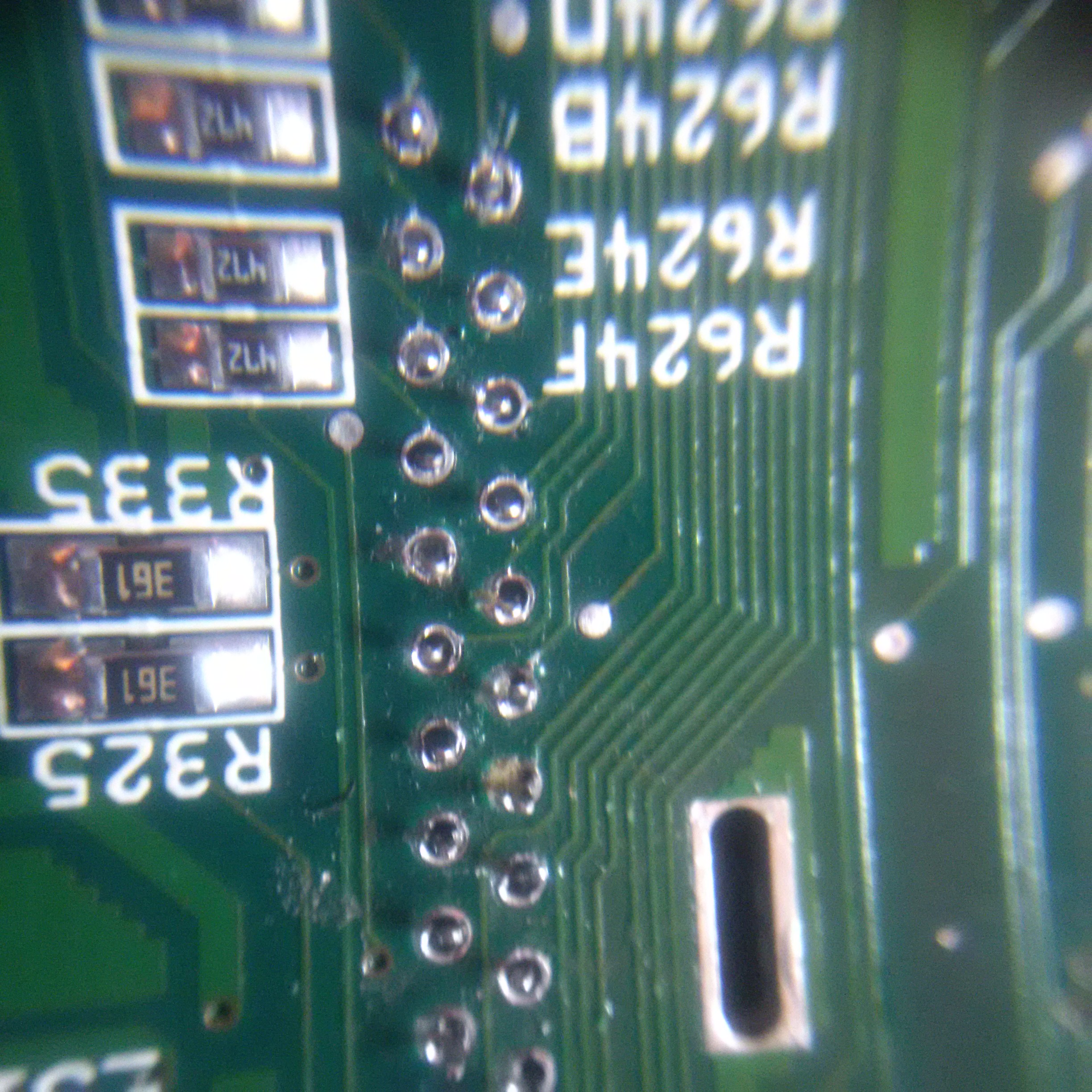 Most solder removed from keyboard connector